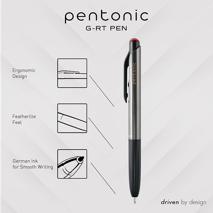 Pentonic G-RT Retractable Gel Pens, 0.7 mm Fine Point, Smooth Writing - Image 2
