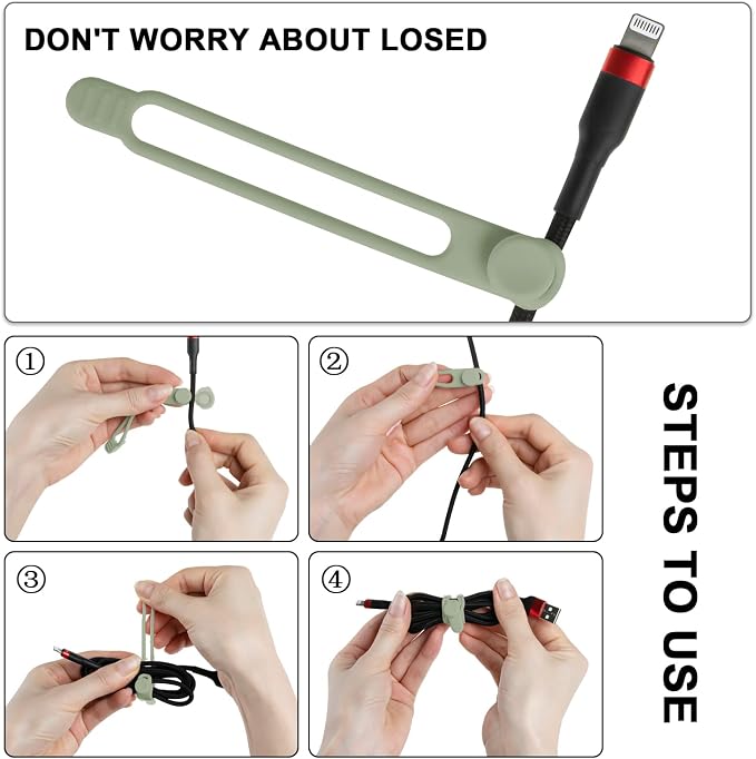 16Pcs Silicone Cable Ties Cord Organizer - Image 4
