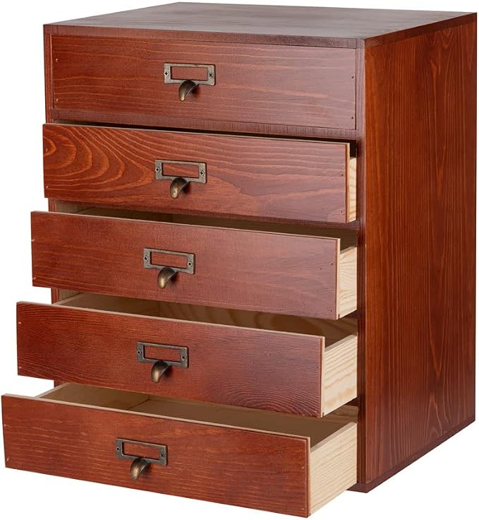 GoooodGIFT Large Wooden Drawer Rustic Desk Organizers and Accessories Wooden by GoooodGift