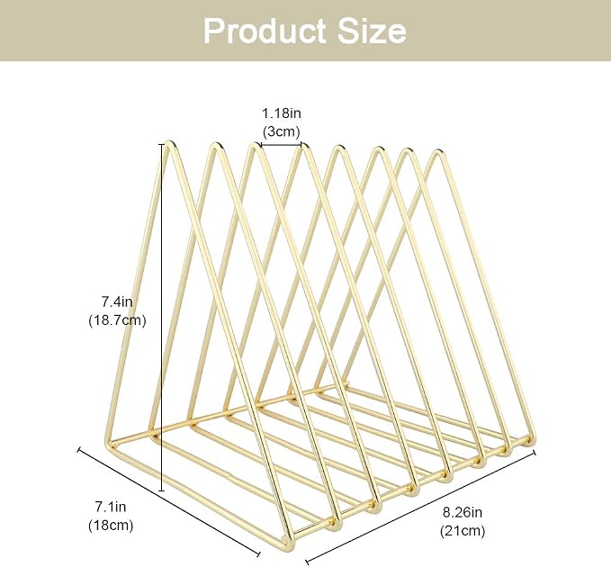 Urban Deco Triangle Desk Organizers Metal Wire Magazine Holder 7 Sections - Image 7