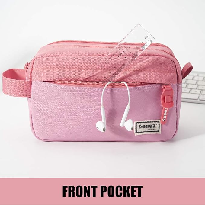 Sooez High Capacity Pencil Case, Big Pencil Bag Pouch Box Organizer Pen Case - Image 3
