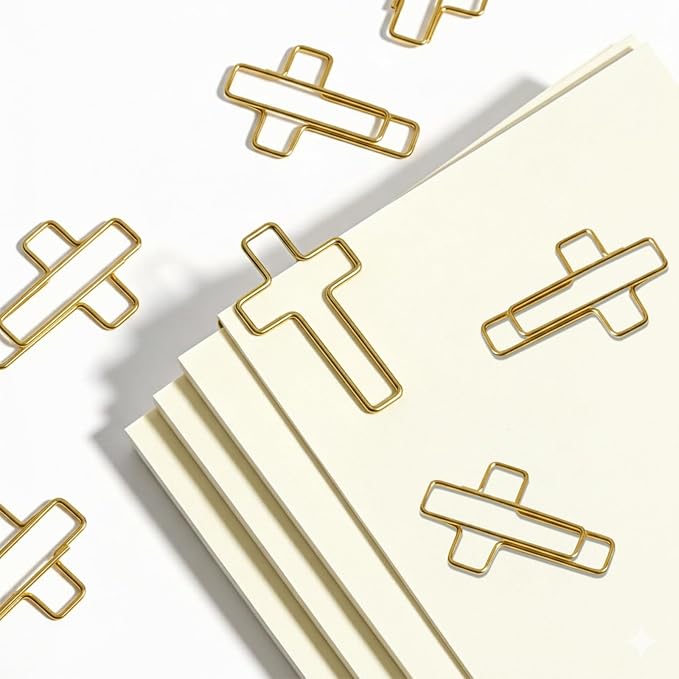 70 Pack Gold Cross Paper Clips, Decorative Paper Clips and Bookmarks - Image 7