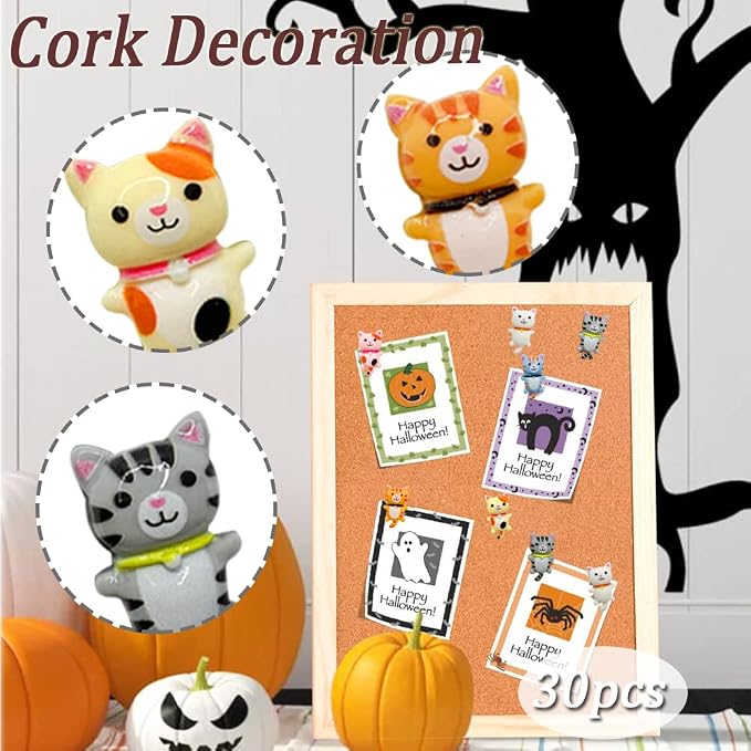 30 pcs Cute Cat Push Pin Decorative Thumb Tacks Animal Push Pins - Image 4