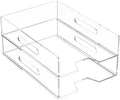 HIIMIEI Paper Organizer for Desk, Acrylic Paper Tray, Office 2 Tiers by HIIMIEI