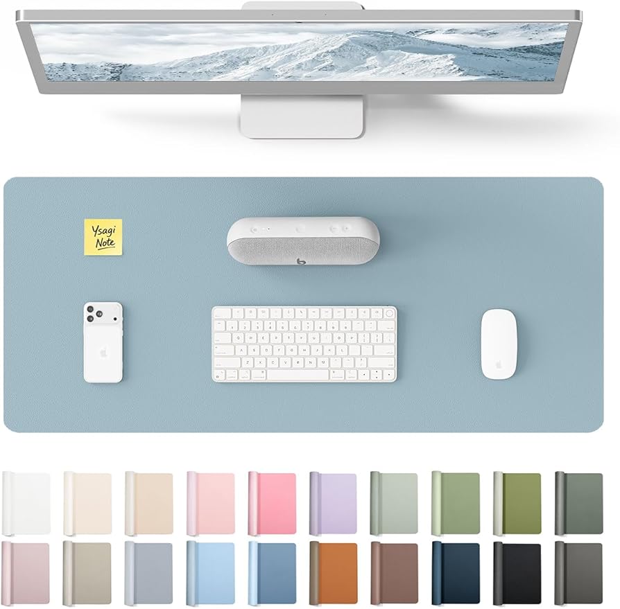 YSAGi Leather Desk Protector, Office Mat, Large Mouse Mat, Non-Slip PU Leather by YSAGi