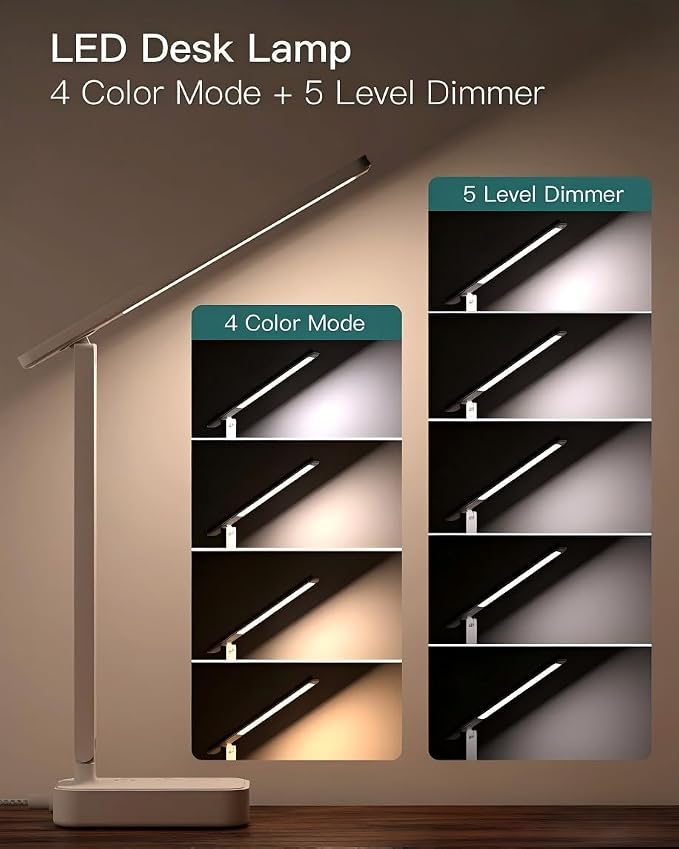 Addtam LED Desk Lamp, Power Strip - Image 3