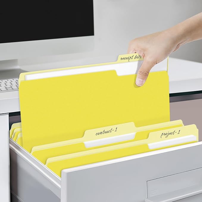 SUNEE File Folders, 150 Pack Manilla Folders 8.5 x 11, Colored File Folders - Image 6