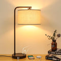 25" Tall Table Lamp with USB C+A Ports, Fully Stepless Dimmable Modern by Seasidevillage