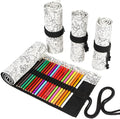DIYOMR 24/36/72 Slots Pencil Wrap Pencil Rolls, Artist Colored Pencils Roll Up by DIYOMR