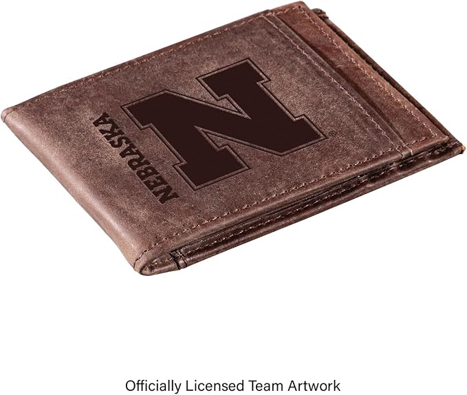 Team Sports America NCAA University of Nebraska Front Pocket Slim Wallet - Image 2