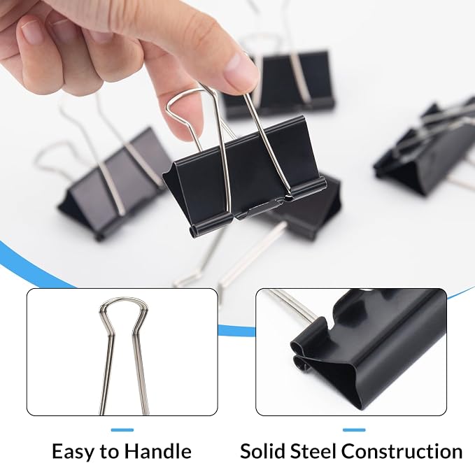 2 Inch 40 Pack Extra Large Binder Clips, Jumbo Paper Clips, Big Paper Clamps - Image 4