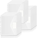 HOUYEE 48 Pack Clear Binder Pocket, 11 Holes Heavy-Duty Plastic Binder Pouch by HOUYEE