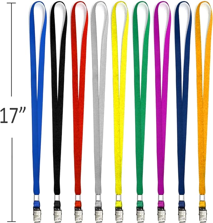 Beebel Green Lanyards 100 Pack Nylon Flat Badge Lanyard - Image 2