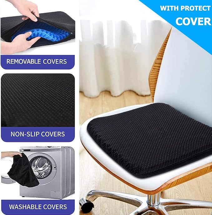 Extra Large Gel Seat Cushion for Long Sitting Pressure Pain Relief | 17x17inch - Image 5
