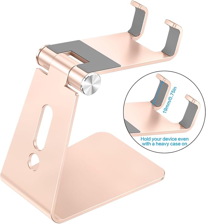 OMOTON Adjustable Cell Phone Stand, C2 Aluminum Desktop Phone Dock Holder - Image 2