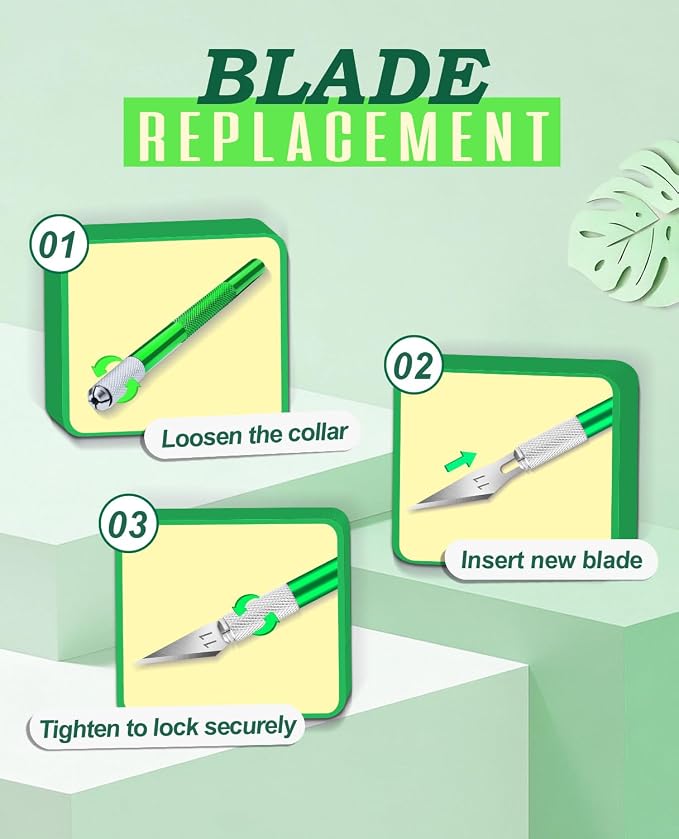 DIYSELF Craft Knife with 10 Extra #11 Blades, Precision Hobby Knife Set with - Image 6