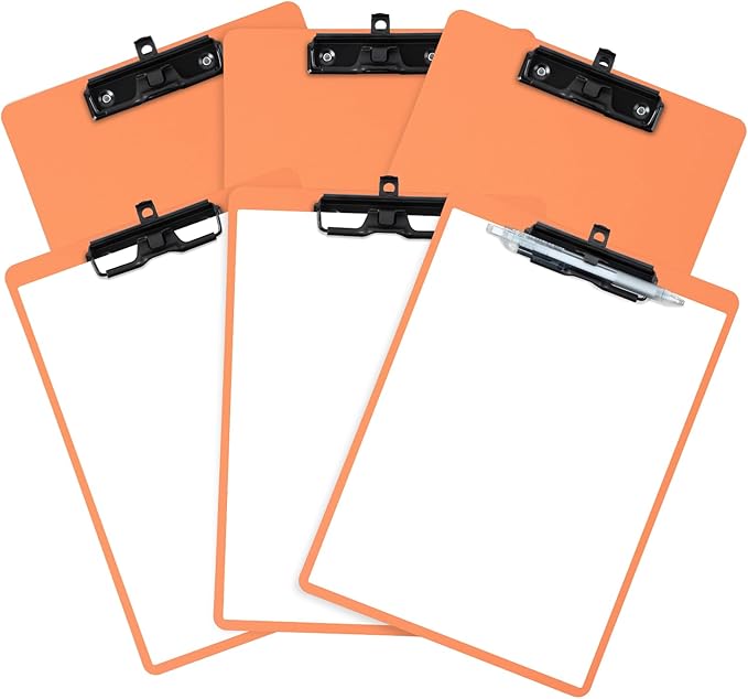 FRETONBA Orange Clipboard with Pen Holder, Hanging Clipboards Holds 8.5x11 Inch by FRETONBA