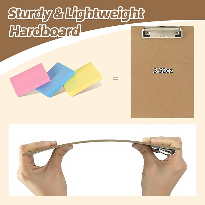 6 x 9 Clipboards Bulk, 32 Pack Small Clip Board, A5 Letter Size Wooden - Image 4