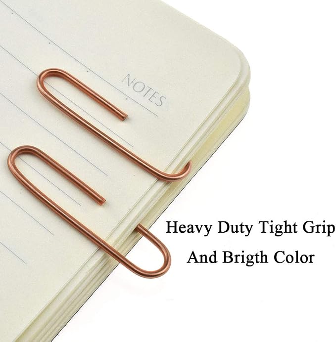 HAHIYO Paper Clips Large 2 inches Length Rose Gold Paperclips Vinyl Coated - Image 4