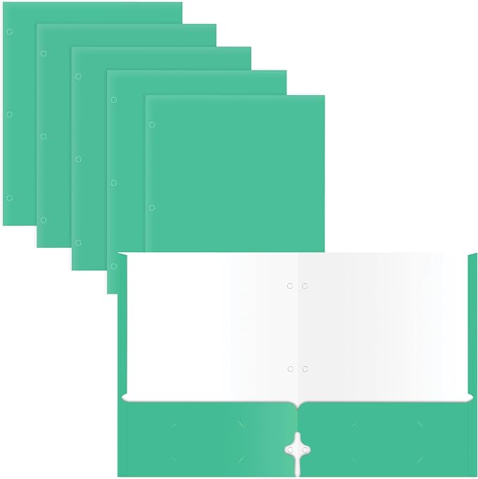 2 Pocket Portfolio Folders, 25 Pack, Trendy Cool Colors, Fits Letter Size Paper by BetterOfficeProducts