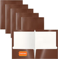 Better Office Products 2 Pocket Glossy Laminated Brown Paper Folders, Box of 25 by BetterOfficeProducts