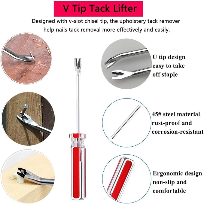 4Pcs Upholstery Staple Remover Nail Puller Nail Remover Tool Set - Image 5