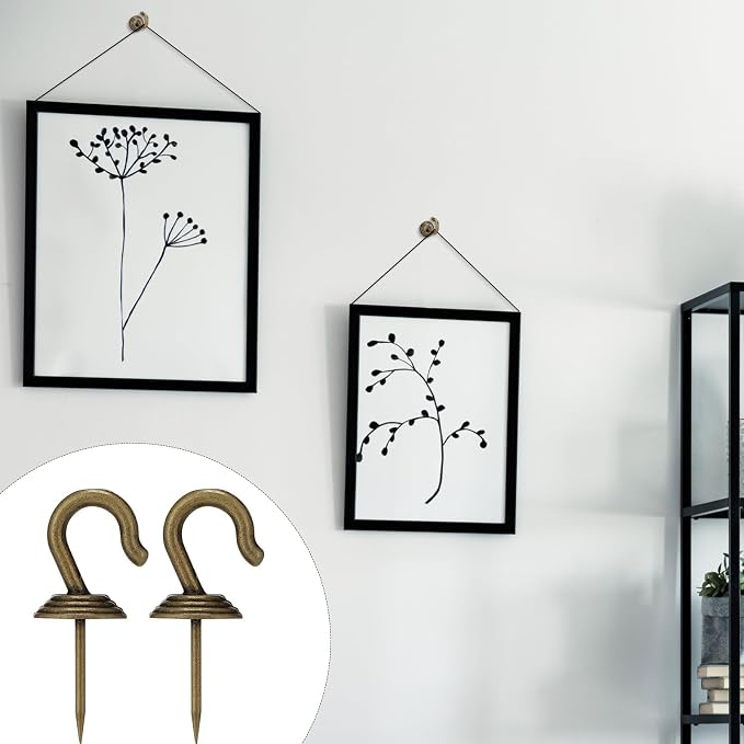 Hotop 60 Pieces Push Pin Wall Hooks Metal Thumb Tack Hangers Iron Alloy Nail - Image 3