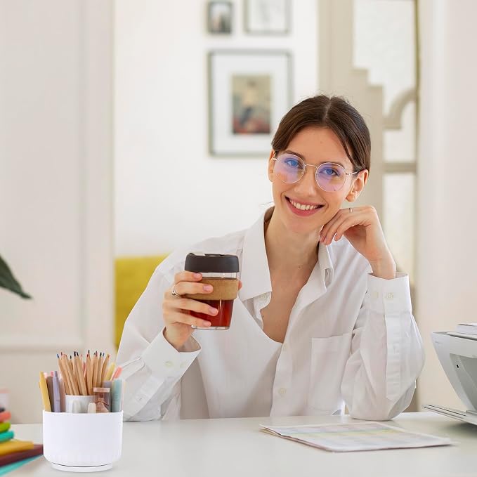 SKYDUE 360 Degree Rotating Desk Organizer, Dual-Purpose Pencil Pen Holder - Image 5
