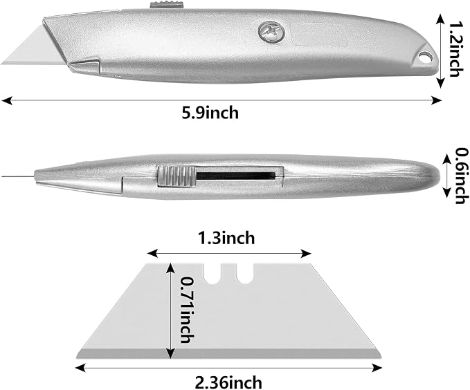 DIYSELF 2Pack Utility Knife Box Cutter Retractable Blade Heavy Duty PVC Pipe - Image 5