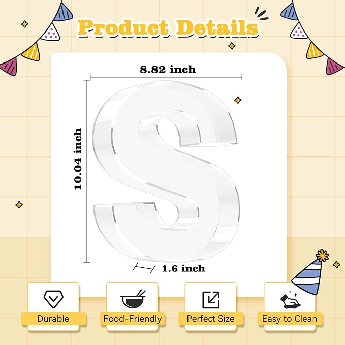 Ledido 10’’ Acrylic Letter Charcuterie Board Box, Reusable Fillable Serving Tray - Image 3