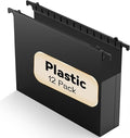 Plastic Extra Capacity Hanging File Folder Letter Size, 12 Pack Reinforced Hang by NORDUN
