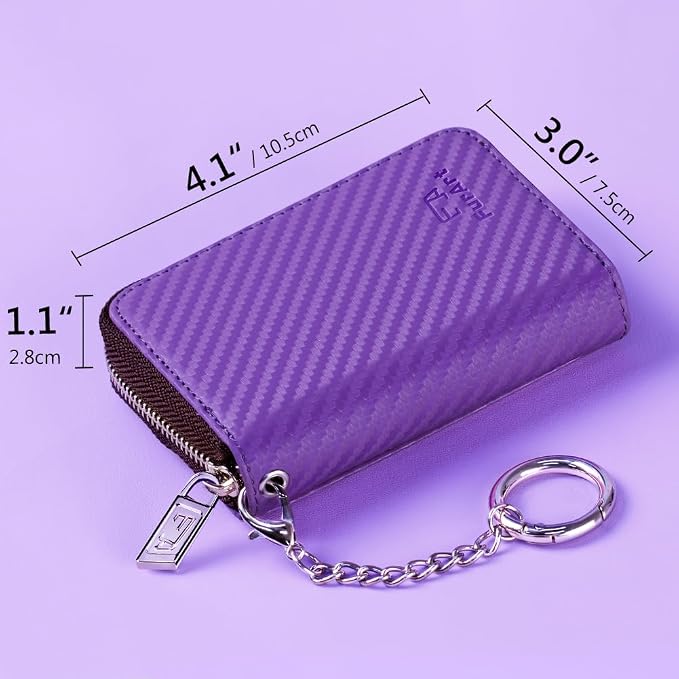 FurArt Zipper Wallet Women, RFID Blocking Credit Card Wallet, Business Card - Image 6