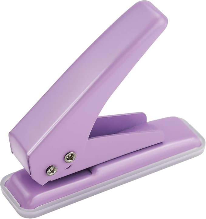 Single Hole Puncher, 1/4" Hole, 20 Sheet Capacity, 1 Pack | Metal Paper Punch by Tamaki