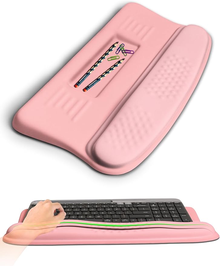 Ergonomic Wave Wrist Rest with Keyboard Stand, Cushioned Palm Rest, Comfortable by KUOSGM