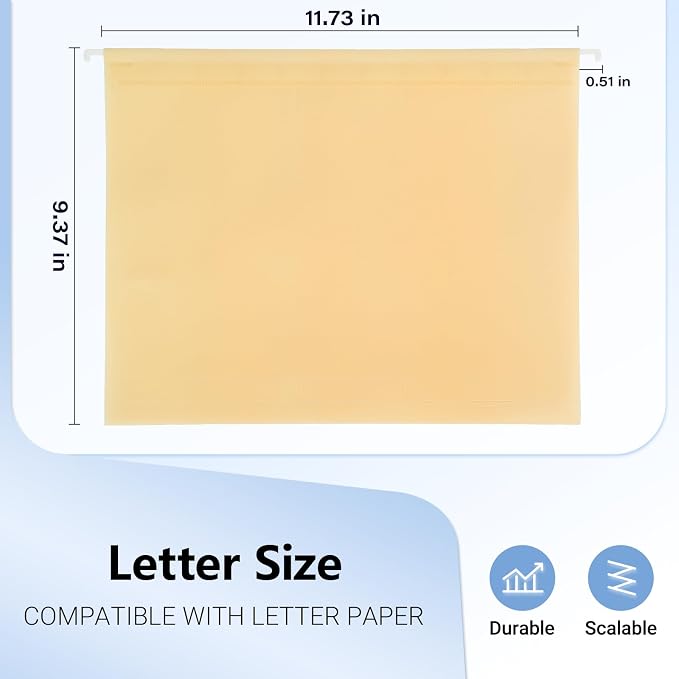 Plastic Hanging File Folders, 36 Pack Manila Hanging Folders，Letter Size - Image 3