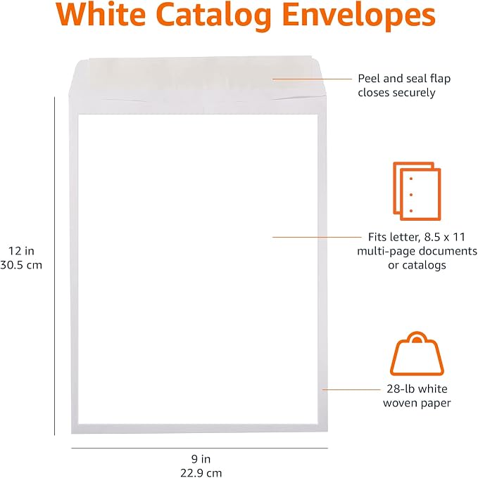 Amazon Basics Catalog Mailing Envelopes, Peel and Seal, 9x12 Inch - Image 8