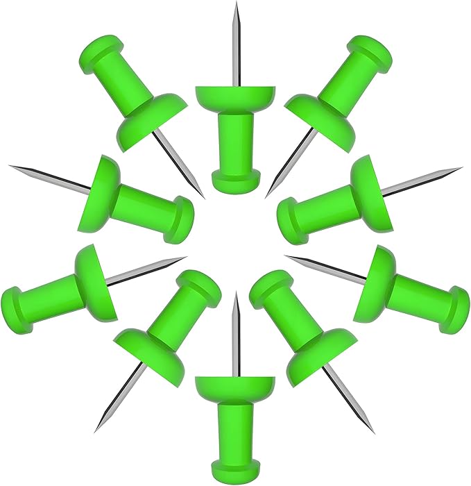 VAPKER Push Pins Tacks 120Pcs Solid Green Thumb Tacks Larger Size Pin Map Tacks by VAPKER
