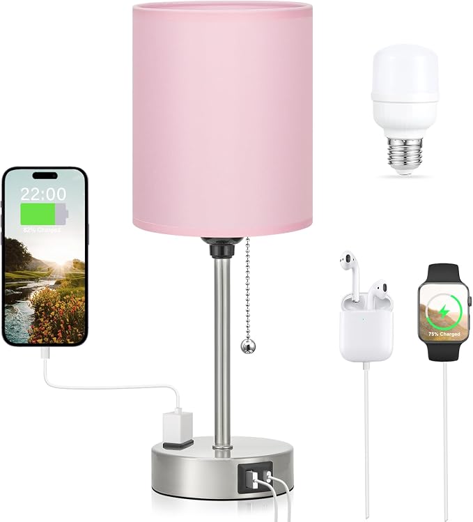 Dicoool Pink Bedroom Lamp for Bedside by DicooolDirect