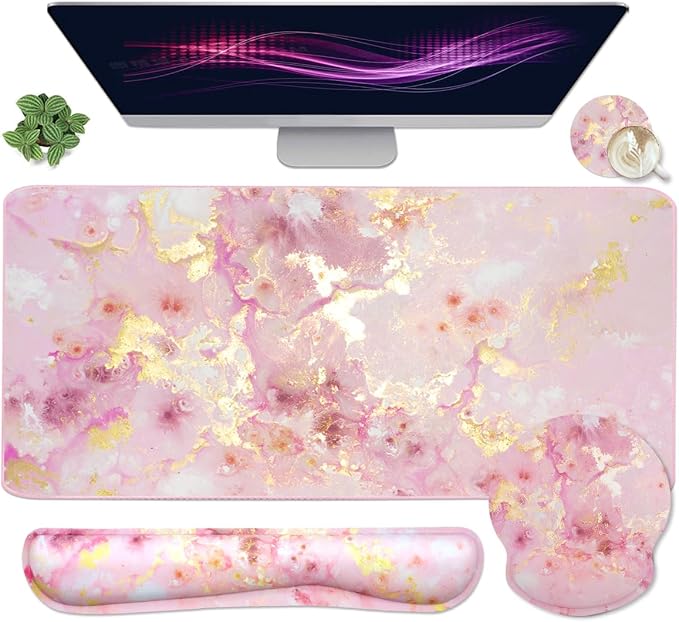 4-in-1 Gaming Mouse Pad Wrist Support Set，Desk Pad + Mouse Pad by Youarenoble