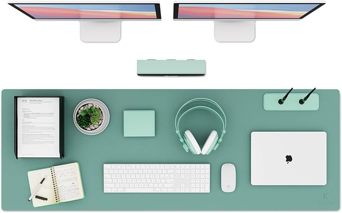 K KNODEL Large Office Leather Desk Mat, Mouse and Keyboard Pad, Computer and by K+KNODEL