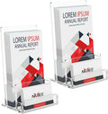 NIUBEE 2-Pack Acrylic Brochure Holder 4‘’, Plastic Flyer Display Stand by NIUBEE