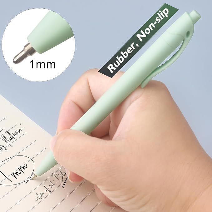 Bribobo 8-Pack Retractable Ballpoint Pens, Smooth Writing, Comfortable Grip - Image 4