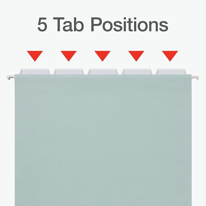 Pendaflex Hanging File Folders, 25 Pack, Letter Size, Light Blue, Light Green - Image 4