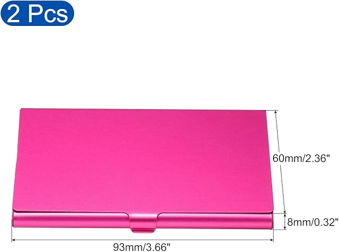 PATIKIL Business Card Holder, 2 Pieces Aluminum Alloy Flip Cover Slim Name - Image 2