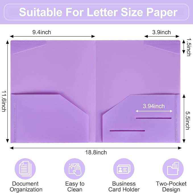 EOOUT 100pcs Plastic Folders - Image 2