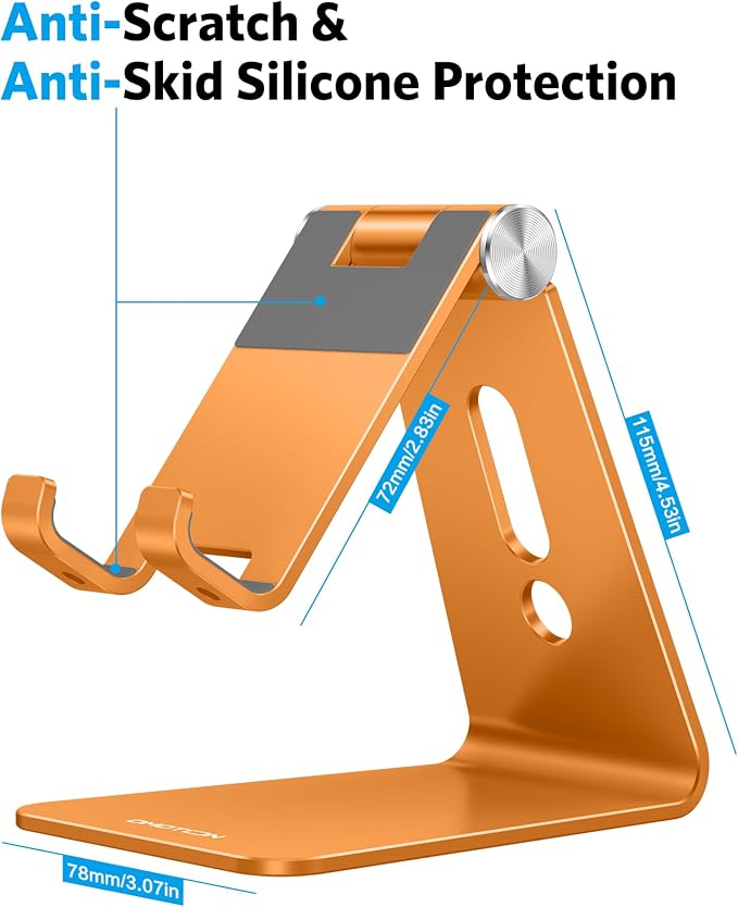 OMOTON Adjustable Cell Phone Stand, Aluminum Desktop Cellphone Stand - Image 3