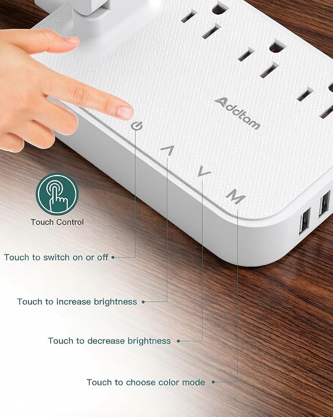 Addtam LED Desk Lamp, Power Strip - Image 7