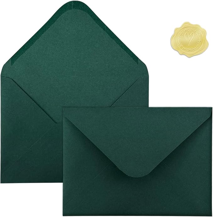 50 PCS Dark Green Colorful A7 Envelopes by YINUOYOUJIA