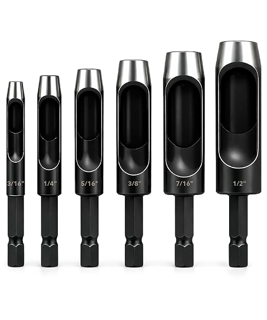 UNCO- Leather Hole Punch Drill Bit Set, 3/16" 1/4" 5/16" 3/8" 7/16" 1/2" by Unco