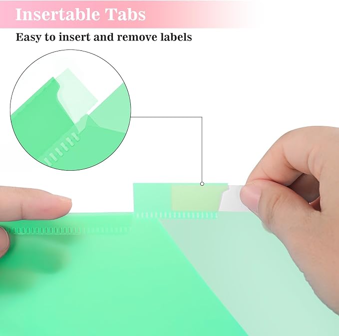 SUQJOY Binder Dividers with Pockets, Durable Plastic Subject Dividers with - Image 5